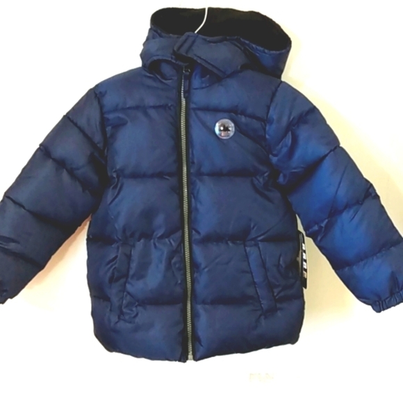 XTREME NAVY BLUE HOODED PUFFER COAT SIZE 5 NWT - Picture 1 of 7
